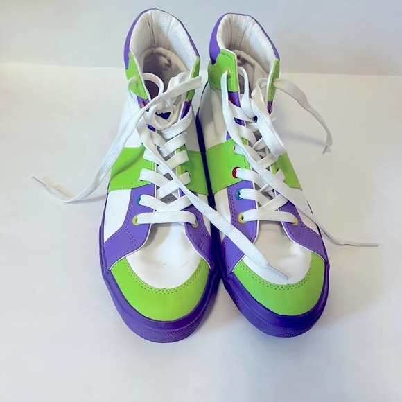 Men’s Disney Non Leather Toy Story 4 Purple and Green High Tops - Picture 2 of 10